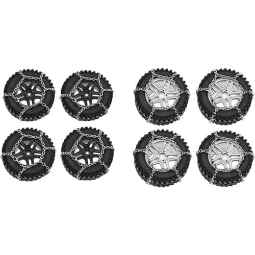 For MN86S MN86KS MN86 MN86K MN G500 4Pcs Metal Wheel Tires with Snow Chain Tyre Sponge 1/12 RC Car Upgrade Parts