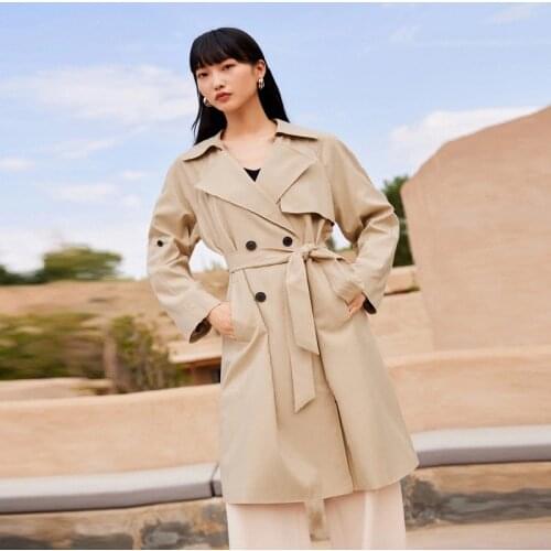Elegant Khaki Women’s Trench Coat Long 2021 Ladies Cloting Spring Autumn Britist Double Breasted Casual Coat Oversize XS-L