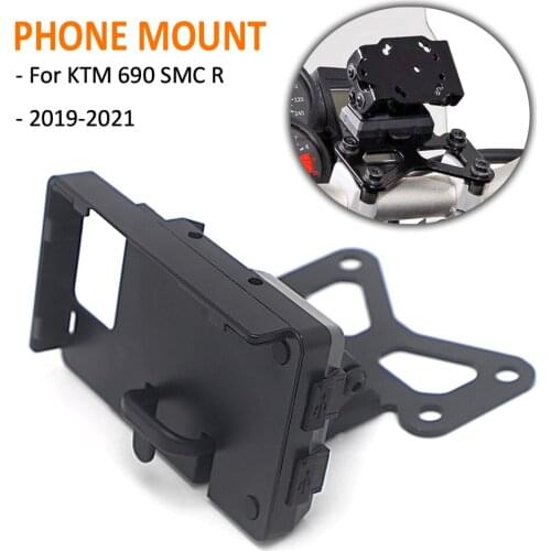 Motorcycle GPS Phone Mount Navigation Bracket Wireless Charging Stand Holder For Models Handlebar 690 SMC R 2019 2020 2021