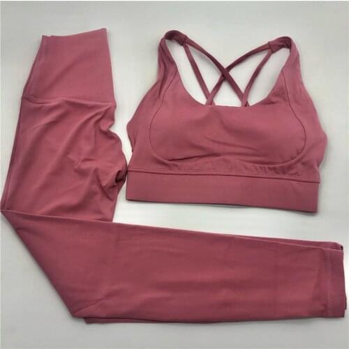 Seamless Fitness Legging Yoga Set Clothing Sportswear Gym Clothing Vital High Waist Crop Top Sports Bra 2pc Sports Suits Running