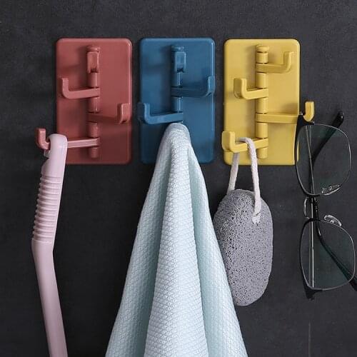Creative Nordic rotary viscose hook Japanese organ hook toilet kitchen wall without punching paste hanger