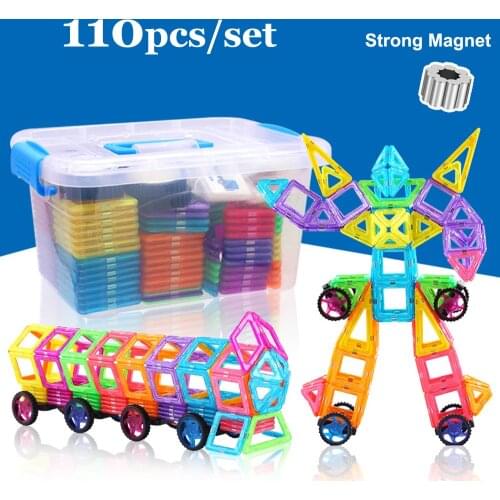 110pcs Mini Magnetic Designer Construction Set Model Building Plastic Magnetic Blocks Educational Toys For Kids Gift