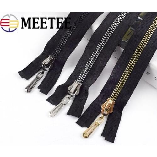 Meetee 2/5pcs 80cm 8# Resin Zipper Open-end Auto Lock Zips for Sewing Down Jackets Coat Zippers DIY Garment Repair Accessories