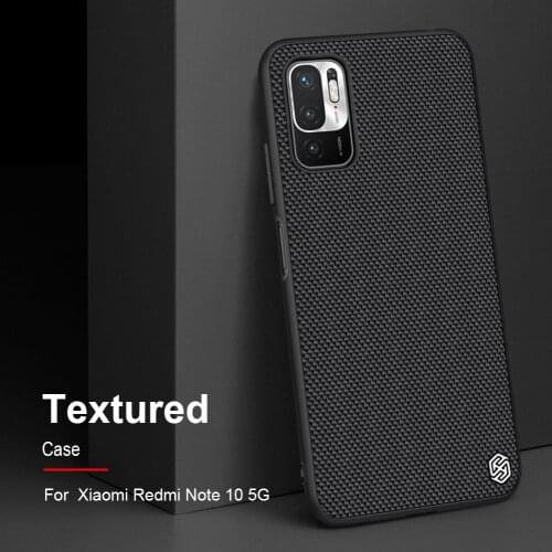 NILLKIN for Xiaomi Redmi Note 10 5G Case Textured Nylon Fiber Hard PC Panel+TPU Frame Back Cover Case for Redmi Note10 5G
