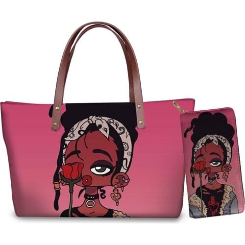 New Fashion Ms Handbags Black Girl Printed Lady Wallet Girl Casual Bag Luxury Ladies Handbag Women Shoulder Bags Bolsa Feminina