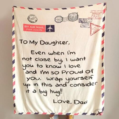 Flannel Lamb Wool Throw Blanket Letter Printed Quilts Air Mail Keep Warm Sofa Child Blanket Home Textiles Dreamlike Family Gift