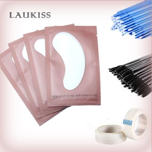 Eyelash Patches Disposable Micro Brushes and Combing Eyelash Brushes Non-woven Tape for Eyelash Extension Tools Lash Kits