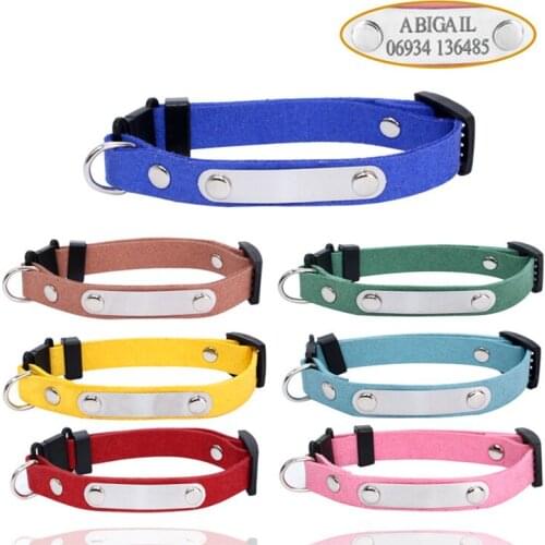 Custom Dog Collar with Safety Buckle Adjustable Comfort Cat Accessories Summer Pet Collar Personalized for Small Medium Dogs