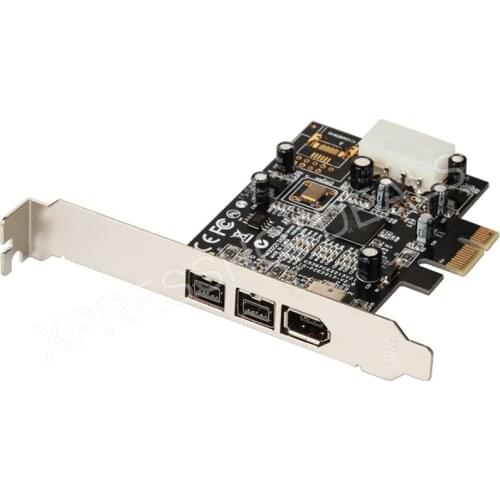 PCIe PCI Express Firewire 800 1394 b/a (2B1A) Controller Card Adapter TI Chipset