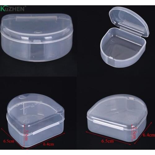 1pc Denture Case Organizer Plastic Transparent Dental Retainer False Tooth Storage Box Holder Mouthguard Container