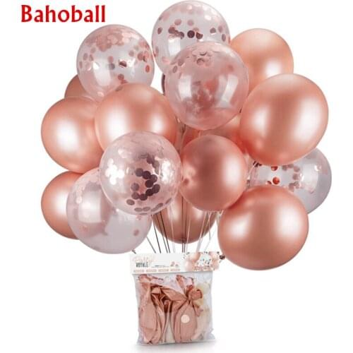 Rose Gold Confetti Balloon Wedding Decoration Latex Balloons Helium Balloons Happy Birthday Party Decora Child Baby Shower Kids