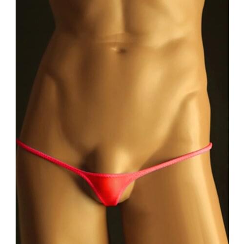 Mens G-String Underwear T-Back Briefs Sexy Micro Low-Rise Bikini See Through Black White Purple Red Blue Panties