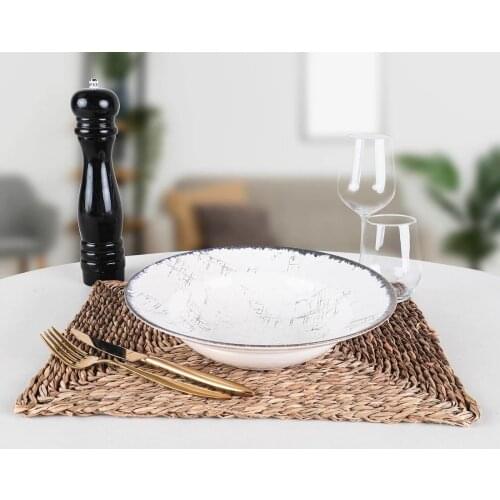 Line Pasta Dish 26cm 1 Pcs Stoneware Earthenware