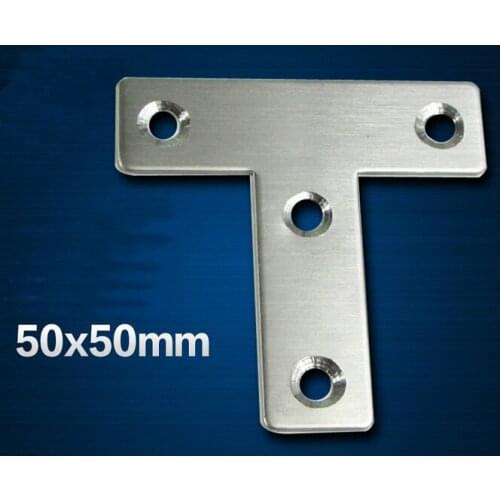20 Pieces 50x50x15mm Stainless Steel T Shape Angle Plate Corner Bracket Thinckness 1.5mm