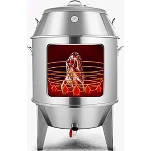 Duck Roast Oven Commercial 80cm Charcoal Double-Layer BBQ Grill Oven Stainless Steel Roasting Chicken Duck Goose Barbecue Stove