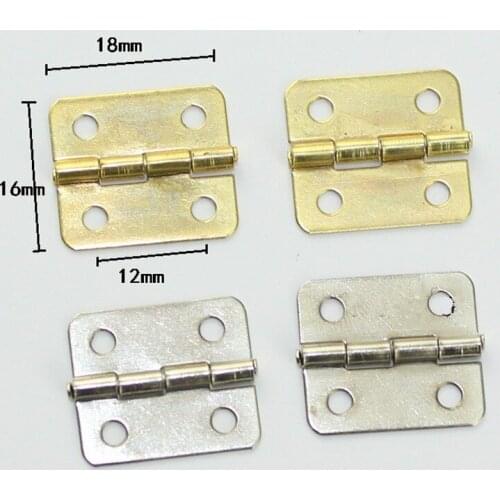 Vintage Iron Cabinet Door Luggage Mini Hinge,4 Holes Decor,Furniture Decoration,Antique Round Corner Hinges,18*16mm,100Pcs