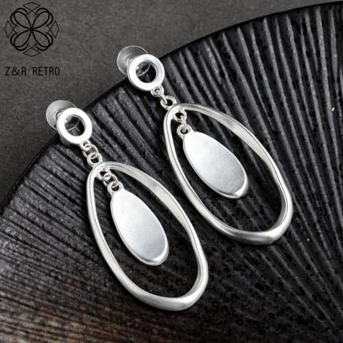 Silver Color Hanging Earrings for Women Jewelry Geometric Fashion Wholesale Long Suspension Pendientes brincos Chirstmas Gifts