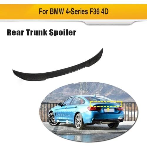Car Rear Trunk Spoiler For BMW 4 Series F36 GT Gran Coupe 2014 - 2019 Carbon Fiber Rear Spoiler Boot Lip Wing