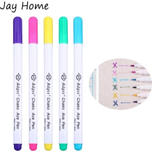 1/5Pcs Disappearing Ink Fabric Marker Pen Embroidery Water Erasable Pen for Quilting Dressmaking DIY Craft Sewing Accessories