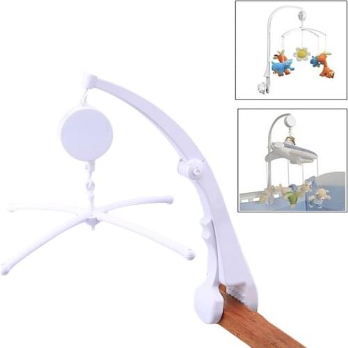1Set Baby Toys White Rattles Bracket Set Baby Crib Mobile Clamp Bed Bell Toy Holder Arm Bracket Wind-up Clockwork Music Box