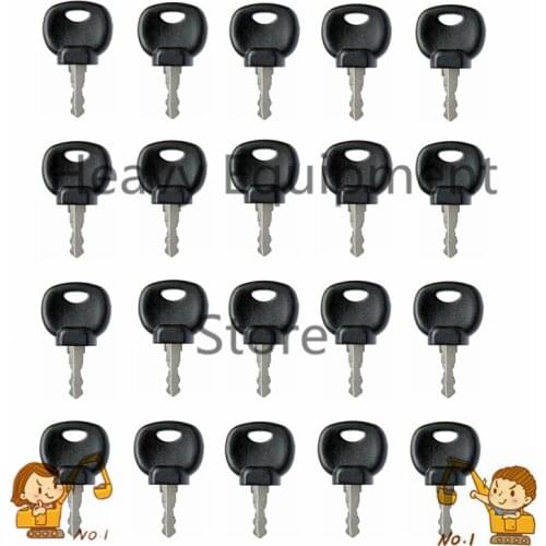 20 PC 14607 14707 Ignition Starter Switch Key For JCB 3CX Bomag Hatz Manitou Tractor Digger