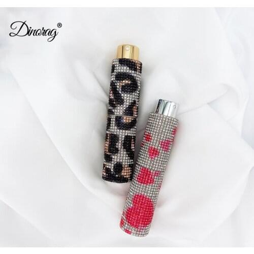 10ml Refillable Perfume Bottle With Sparkling Diamonds Portable Empty Cosmetic Containers Travel Plastic Atomizer Spray Bottle