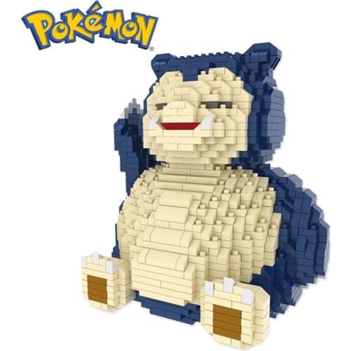 Anime Pokemon 1880PCS+ Snorlax Micro Brick Cartoon Figures Model DIY Mini Building Blocks Toys For Kids Birthday Gift 6609