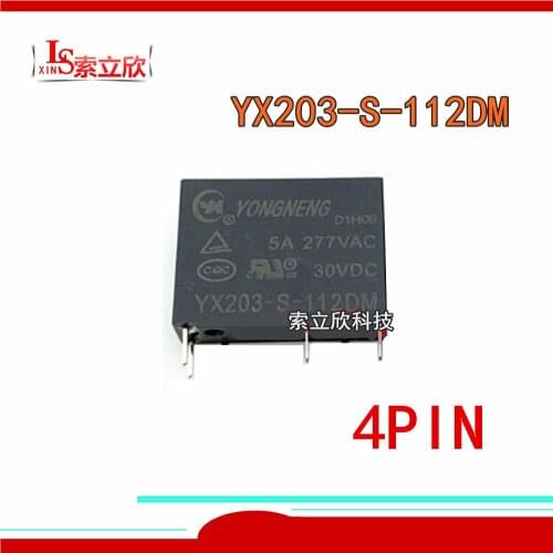 20PCS 100%Original New relay YX203-S-112DM YX203 S 112DM YX203-S-112DM 5A 12VDC 1 normally on instead of HF46F/12-HS1