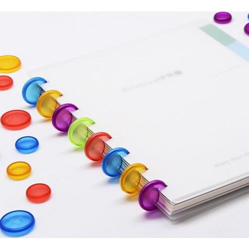 50pcs/Lot 18/24/28mm Colored Mushroom Hole Disc Loose Book Binding Ring Multicolor Round Arc Binding Notebook Office Supplies