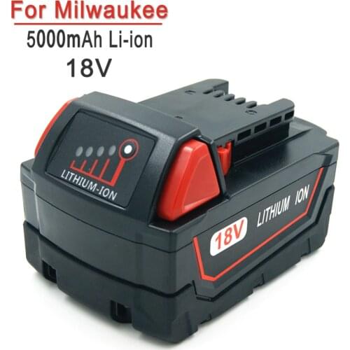 5000mAh 18V Rechargeable Cordless Tools Replacement Battery for Milwaukee M18 XC 48-11-1815 M18B2 M18B4 M18BX