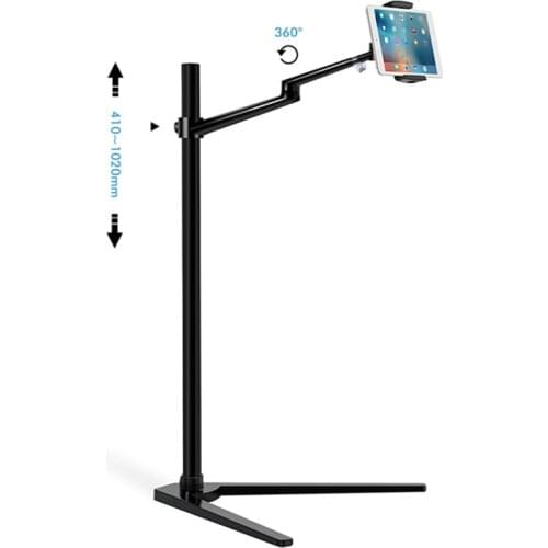 Aluminum Adjustable Height Floor Tablet phone Stand Holder for 4-14 Inch Phone Tablet support Mount for iphone ipad pro 12.9