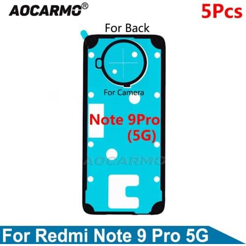 Aocarmo 5Pcs Back Glass Cover Adhesive Camera Lens Sticker Glue For XiaoMi Redmi Note 9 Pro 9Pro 5G Replacement Parts
