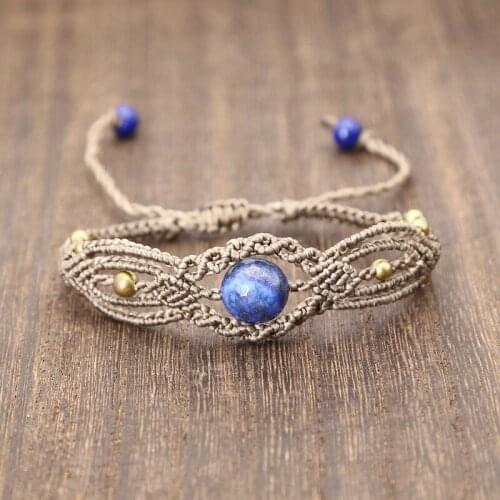 Bohemian Beads Men Women Bracelet Handmade Vintage Classic Rope Natural Stone Bead Bracelet Eye Style Couple Jewelry Gift Charm