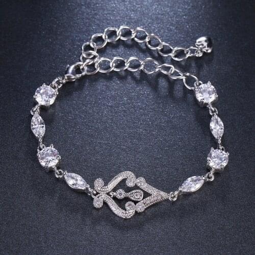 Emmaya Bracelets & Bangles New Design Bracelet Fashion AAA Cubic Zircon Adjustable Bangles Jewelry for Women Gift