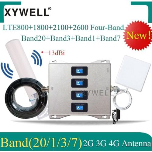 LTE B20 800/1800/2100/2600mhz Four-Band cellular Amplifier 4g signal booster 2g 3g 4g DCS WCDMA LTE GSM Mobile Signal Repeater