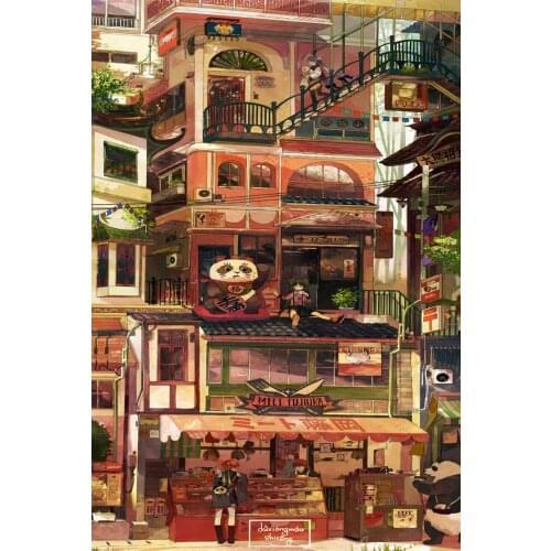 Giant panda stowage The wooden puzzle 1000 pieces ersion jigsaw puzzle white card adult childrens educational toys