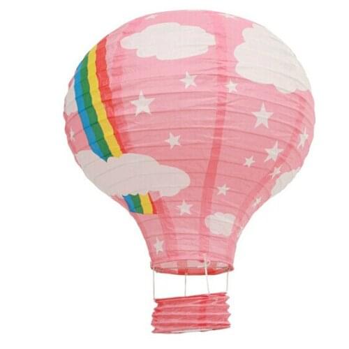 DHL free shipping 100 piece 12'' Rainbow Hot Air Balloon Paper Lantern Birthday Party Wedding Decor Colour
