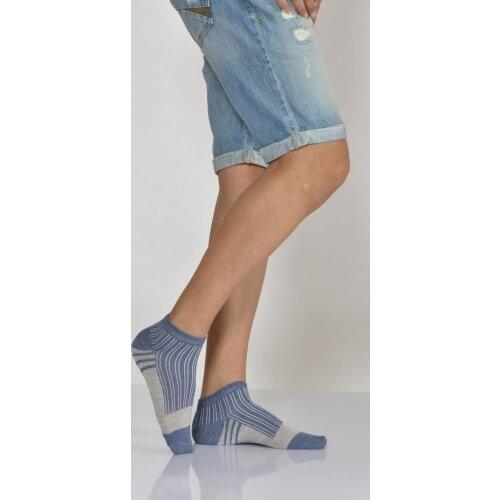 Idilfashion Male Thick Metal Circles Booties Socks-Blue-E-ART234 (3'LÜ PACKAGE)