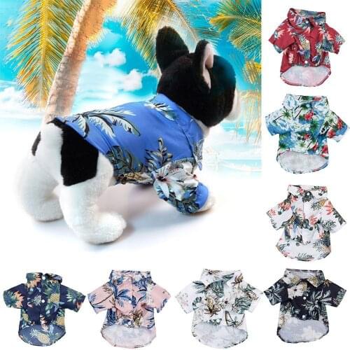 Cool Soft Pets Summer Coconut Tree Pineapple Cute Hawaii Style Cool Summer Beach Shirt Blouse Dog Clothes Holiday style