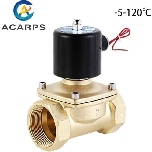 1/8" 1/2" 1" 1-1/2" 2" Brass High Temperature 120 Degree Solenoid Valve 220V Normally Closed Solenoid Valve For Water Oil Air