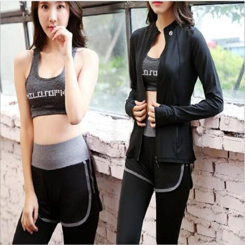 Damdos New Autumn/Winter Yoga Suit Womens Fashion Breathable Speed-Dry Fitness Suit Three-Piece Running Casual Suit