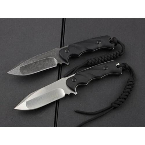 2 Colors Straight Fixed Blade Knife D2 Blade G10 Handle Stone Wash K Sheath Portable Self-defense Camping Xof Survival Knives