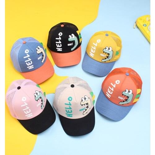 2-5 years Kid baby boy girl cute cartoon dinosaur print hat fashion summer sunshade peak hat outdoor sunscreen sun hat unisex