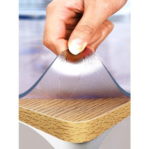 Custom 1.5mm thick flower Odorless PVC Tablecloth rectangle wooden table protector cover Waterproof Oilproof Round Table mat