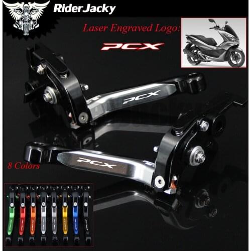 Logo PCX Sliver+Black CNC Motorcycle Brake Clutch Levers For Honda PCX 125 150 PCX125 PCX 150 2010 2013 2014 2015 2016 2017 2018
