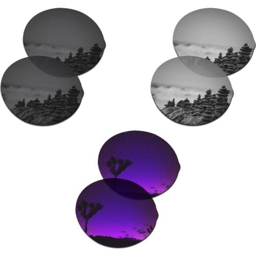 SmartVLT 3 Pairs Polarized Sunglasses Replacement Lenses for Oakley Madman Stealth Black & Silver Titanium & Plasma Purple