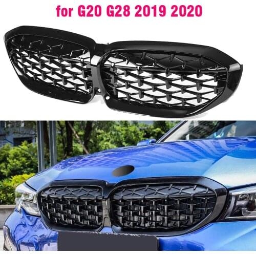 New 3 Series G20 G28 Diamond Style Replacement Grille Car Front Bumper Grill For BMW G20 2019 2020 Car Accessories