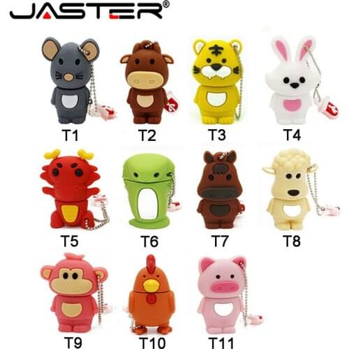 Cartoon USB Flash Drive 64GB 32GB16GB 8GB 4GB Pendrive Zodiac Groot Lucky Cow Cartoon Animal Flash Drive USB Flash Drive Bullish