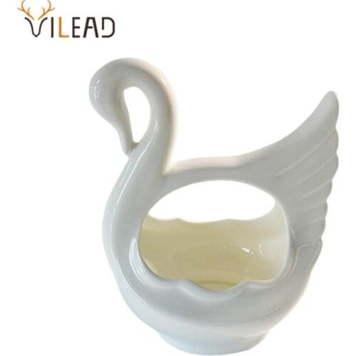VILEAD Nordic Ceramic Vase Decorative Simple Swan Hydroponic Plant Pot Home Decor Art Flowerpot Desktop Decoration Ornaments