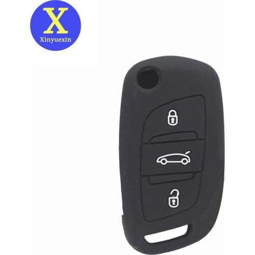 Xinyuexin Silicone Car Key Cover FOB Case For For Citroen C2 C3 C4 Coupe VTR Berlingo C6 C8 Flip Remote Car Key Case Car-Styling